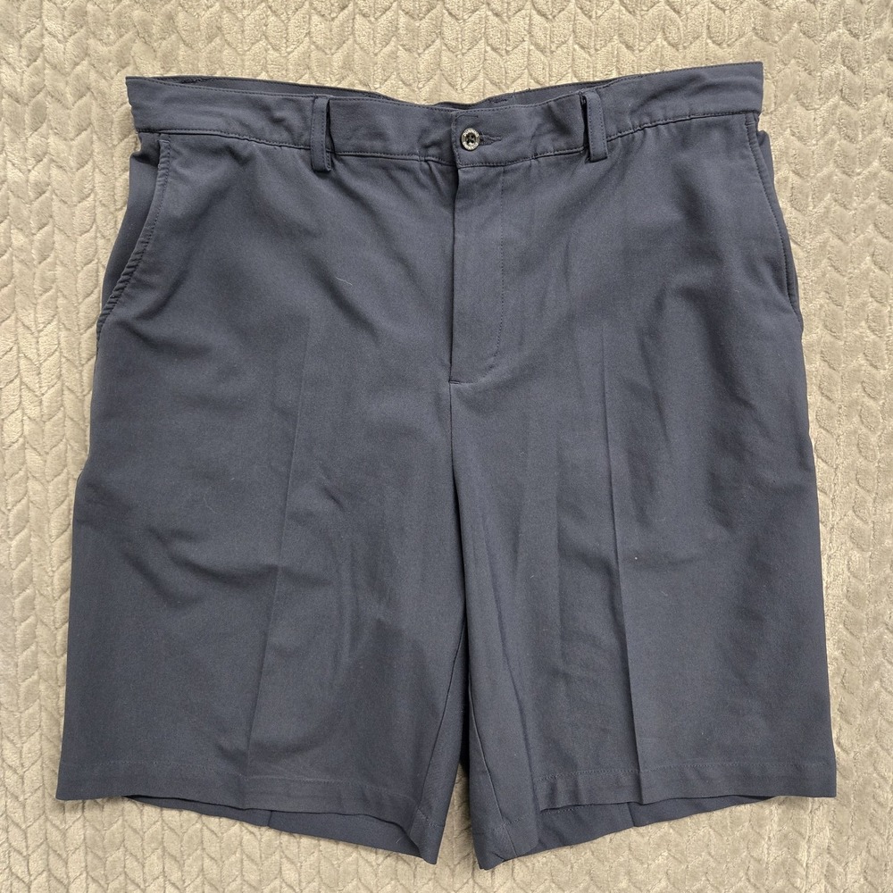Dunning‎ Golf Player Fit Woven 10" Short Mens 36 Navy Blue Performance Chino